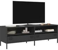 Mobile TV Nero 135x39x43,5 cm in Acciaio Laminato a Freddo 851334