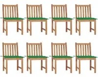 Sedie da Giardino con Cuscini 8 pz in Legno Massello di Teak cod mxl 13023