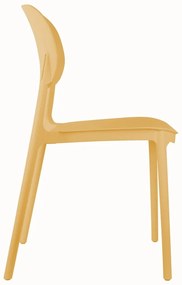 Sedia da pranzo gialla in plastica Cheer – Leitmotiv