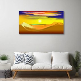 Quadro su tela Arte del sole del deserto 100x50 cm