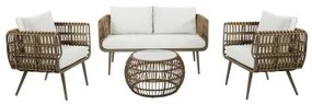 Set Tavolo con 3 Sedie DKD Home Decor rattan sintetico Alluminio (144 x 67 x 74 cm)