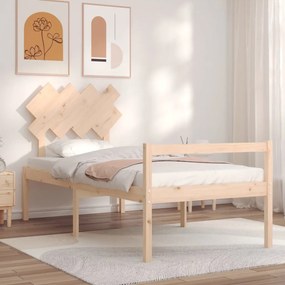 Letto Per Anziani Con Testiera 90x200 Cm İn Legno Massello /