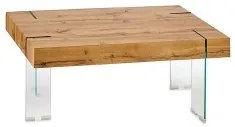 Tavolino da Caffè Vetro Legno MDF 60 x 42 x 120 cm