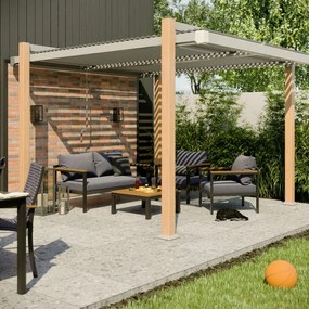 Pergola Odyssea in alluminio struttura rovere L 320 x P 360 x H 246 cm