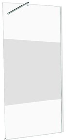 Box doccia walk-in, vetro serigrafato 6 mm, L 70-120 cm x H 200 cm, profilo cromo