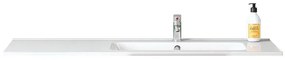Lavabo a incasso rettangolare vasca a destra L 120 x H 13.5 x P 46 cm in resina bianco