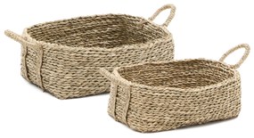 Kave Home - Set Milly di 2 ceste di fibre naturali 32 x 20 cm / 34 x 24 cm