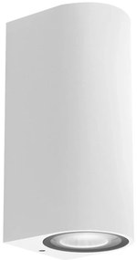 Applique Esterno Moderna Harper Alluminio Bianco 2 Luci Gu10 Ip54