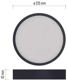 Plafoniera LED LED/21W/230V 3000/3500/4000K d. 22,5 cm nero