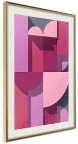 Poster  Pink Geometry  Cornice Quadri Cornice d'oro con passe-partout, Larghezza x Altezza Home decor 20x30