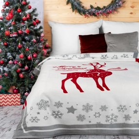 Coperta natalizia reversibile con cervo Larghezza: 150 cm | Lunghezza: 200 cm