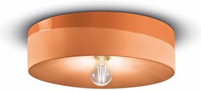 Plafoniera Grande Vintage Decò Pi Ceramica Arancio Pesca 1 Luce E27