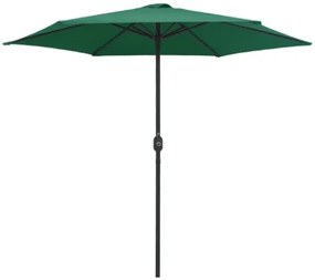 Ombrellone da Esterni con Palo in Alluminio 270x246 cm Verde