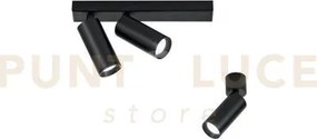 Spot plauto nero in acciaio e alluminio 2 luci attacco gu10 mini 25...