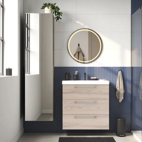 Mobile sottolavabo e lavabo Remix per vasca centrale rovere ribeira L 75 x H 58 x P 46 cm 3 cassetti