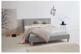 Letto matrimoniale imbottito grigio con griglia 200x200 cm Tina - Ropez