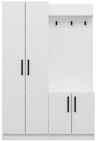 Armadio Ingresso 120x37x180 Con Ganci Appendiabiti Dante Bianco