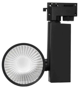 Faretto LED 40W per Binario Monofase CRI92 125lm/W 100° - Nero Colore Bianco Caldo 3.000K