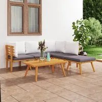 Set Divani da Giardino 6 pz con Cuscini in Massello di Acacia cod mxl 38191