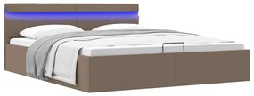 Giroletto Idraulico Contenitore Led Tortora Tessuto 160x200cm /