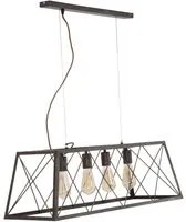 Lampadario in metallo marrone con 4 punti luce cm 78x30x26,5