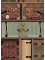 Mindthegap Carta da parati The Luggage Car - Brown/ Taupe/ Green
