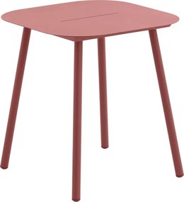 Tavolo da pranzo per giardino ANAFI NATERIAL struttura e superficie in alluminio rosso per 2 persone 70x70cm