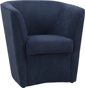 Poltrona Blu in tessuto antimacchia moderna imbottita