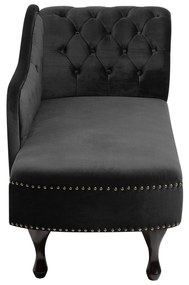 Chaise longue destra in velluto nero NIMES Beliani