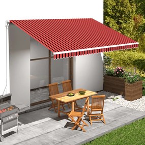 Tenda Da Sole İn Tela Arancione E Marrone 500x300 Cm /
