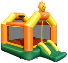 Costway Castello gonfiabile per bambini per interno ed esterno, Casa gonfiabile con scivolo e canestro da basket