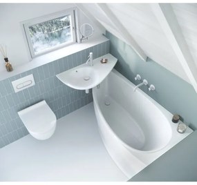 Ravak XJ1P1100000 - Lavabo sospeso AVOCADO 85x45 cm in marmo colato/bianco