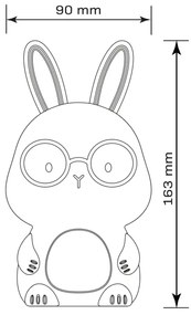 Lampada a LED RGBW dimmerabile per bambini FLORKA LED/1W/5V USB 1200 mAh grigio