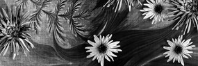 Stampa su tela – Fiori su sfondo in bianco e nero