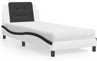 Letto con Materasso Bianco e Nero 90x190 cm in Similpelle 3208837