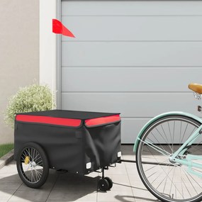 Rimorchio Da Bici Nero E Rosso 30 Kg İn Ferro /