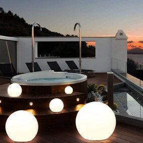 Lampada Sfera da Giardino 20cm Luce Illuminazione Esterno Attacco E27 Bianco...