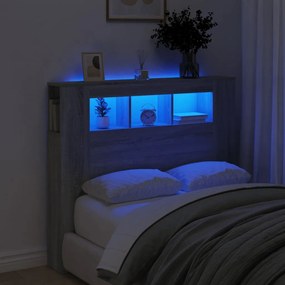 Testiera Led Grigio Sonoma 120x18,5x103,5 Cm Legno Multistrato /