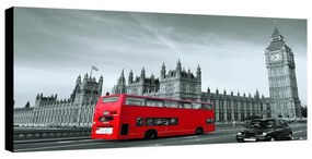 Stampa su tela Red bus & westminster London, multicolore 140 x 70 cm