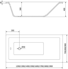 Mexen Cubik vasca da bagno rettangolare 160 x 70 cm con rivestimento, bianca - 55031607000X