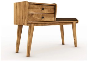 Panca con cassetti in legno di quercia con seduta arancione Retro - The Beds