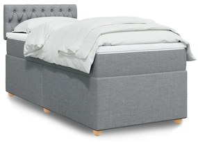 Giroletto A Molle Con Materasso Grigio Chiaro 80x200 Cm Tessuto /