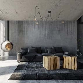 Lampadario a sospensione con filo TUBE 3xE27/10W/230V ragno nero/cromo