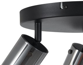 Faretto da soffitto color canna di fucile rotondo a 3 luci ruotabile e regolabile - Drain