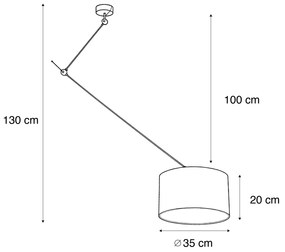 Lampada a sospensione nera con paralume in velluto verde 35cm - Blitz