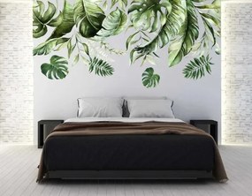 Adesivo murale per interni con il motivo delle foglie della pianta monstera 100 x 200 cm