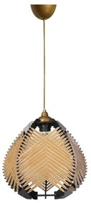 Lampadario nero/beige con paralume in tessuto ø 25 cm – Opviq lights