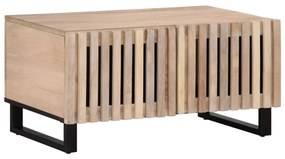 Tavolino da salotto bianco 80x51x40 cm legno massello di mango