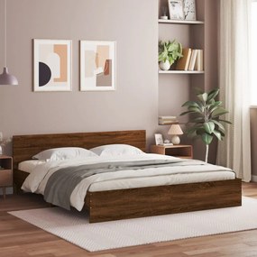 Giroletto Con Testiera Rovere Marrone 160x200 Cm /