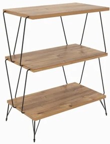 Tavolino LAZANDOS 75x48 cm marrone/nero